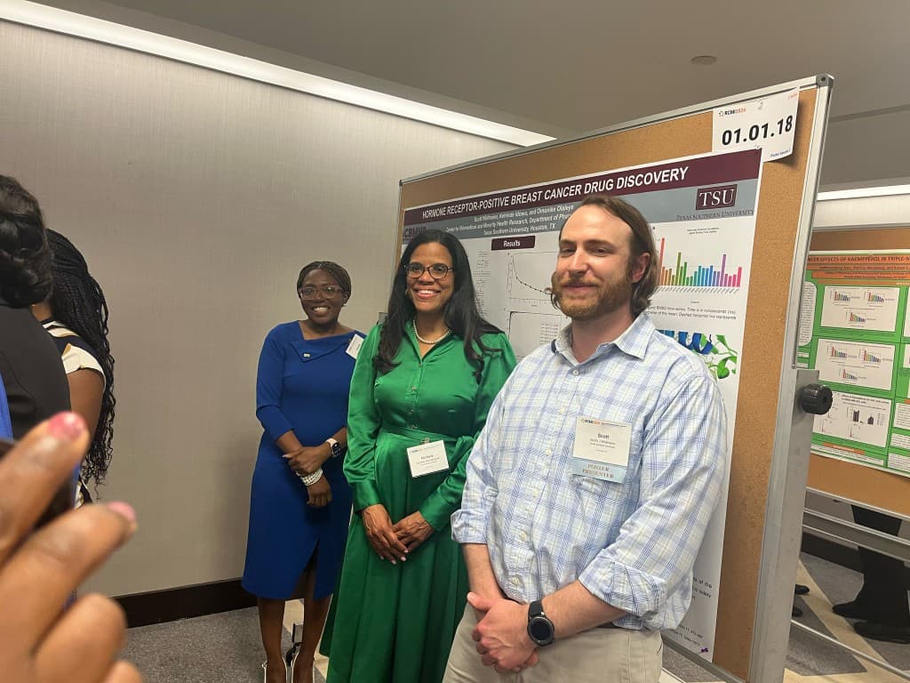 Scott Widmann presenting hormone receptor-positive breast cancer drug discovery research at RCMI 2024