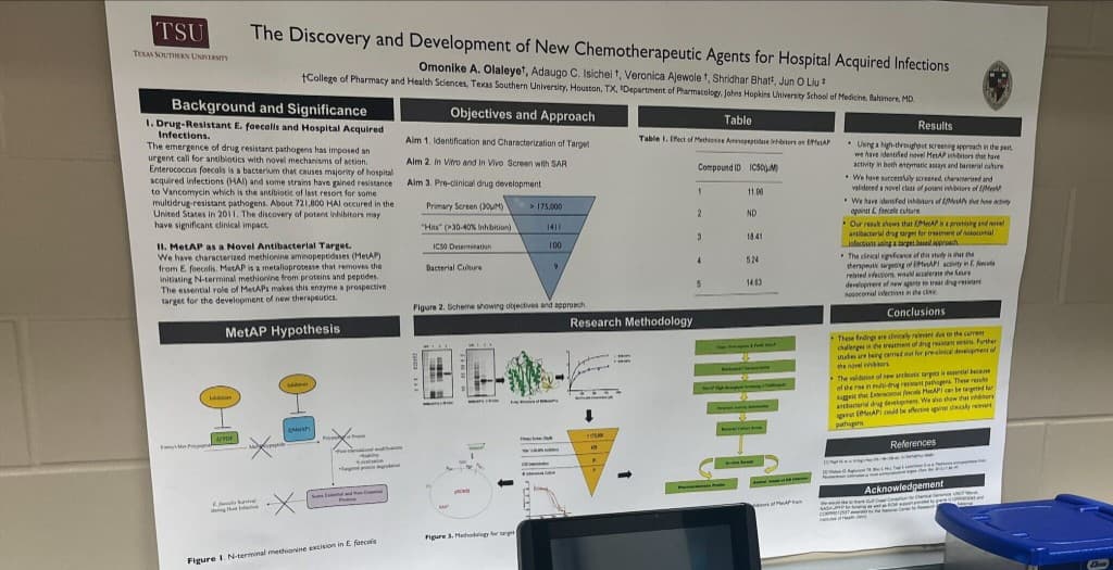 Research poster on methionine aminopeptidase inhibitors and structure-guided discovery